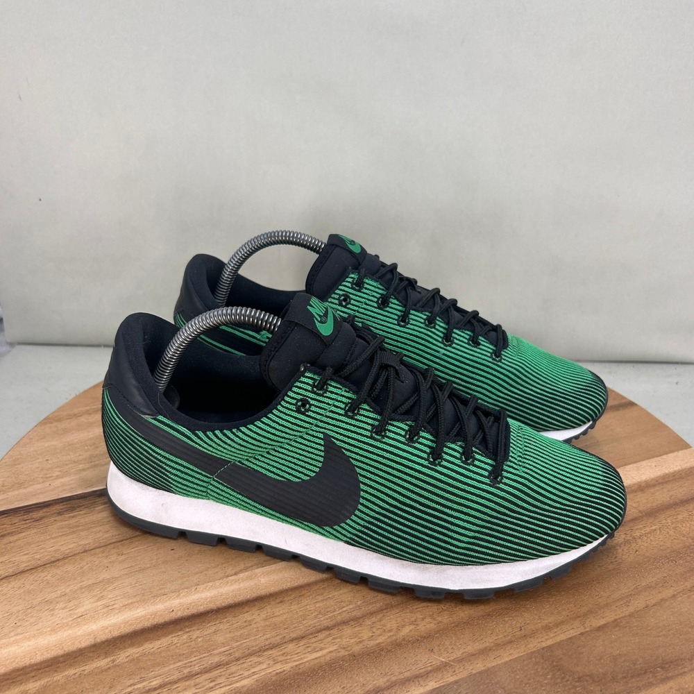 Nike Air Pegasus 83 Woven Green Black Womens Running Shoes 828406-001 Size 10.5